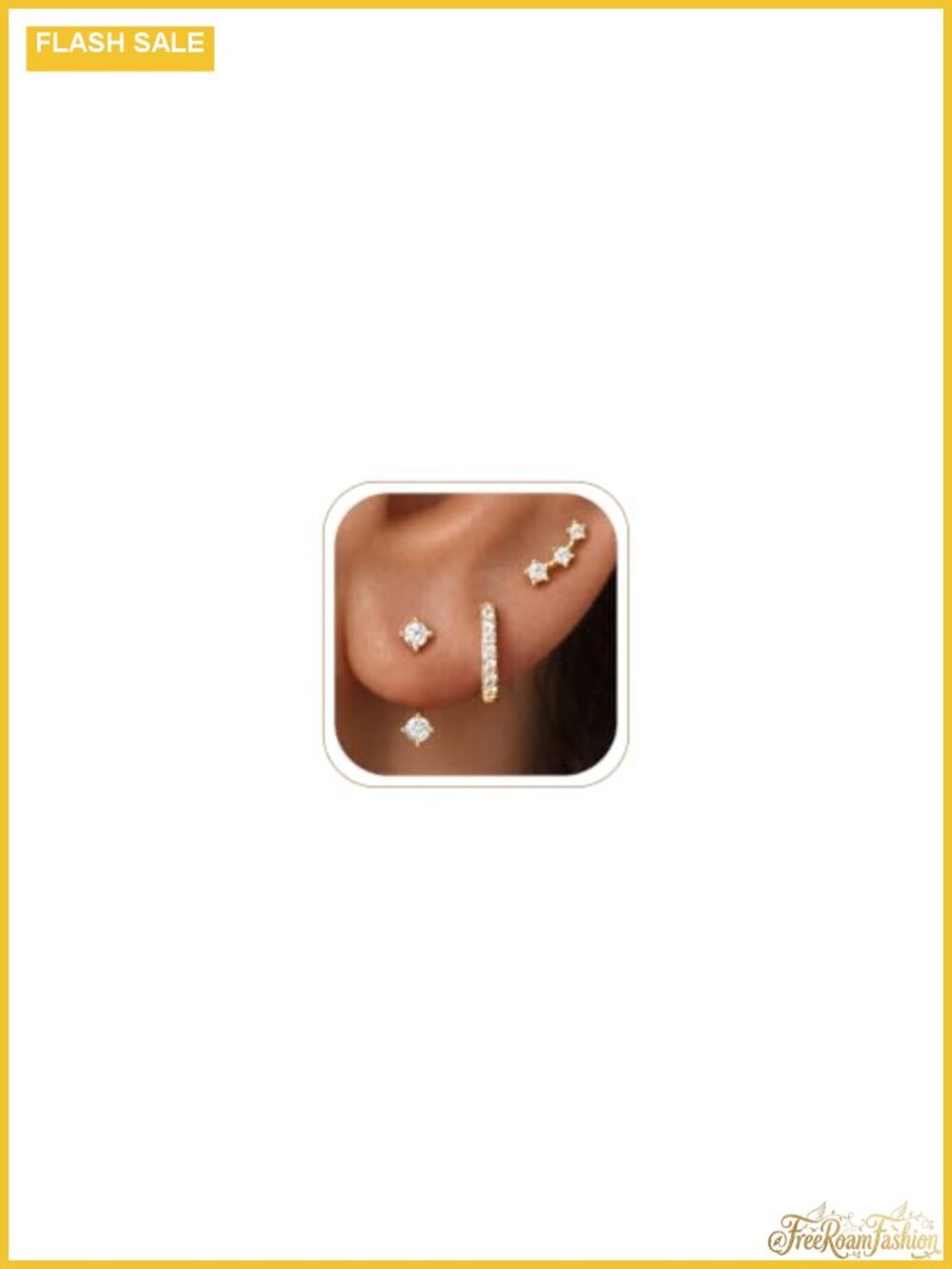 3 Pair Dainty Earrings Set for Women, Gold Plated Hypoallergenic Stud Huggie
